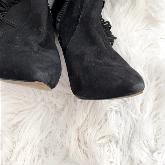 Black leather & suede high heel boots - Picture 8 of 9